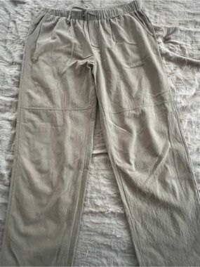 Streetwear Lightweight Cotton/Linen Blend Grunge Utility Green Pants Women’s XL